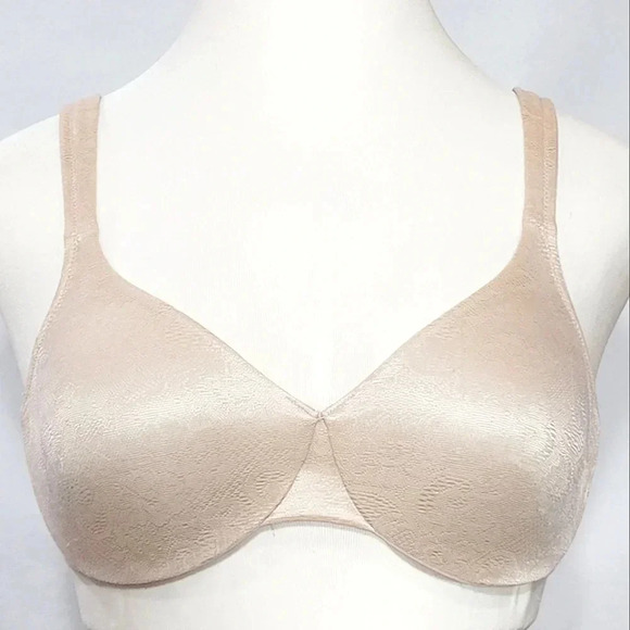 34D Cabernet Y92BN309 Seamless Shimmer Lace Underwire Bra Nude Gently Pre-owned - Picture 1 of 3